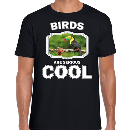 Dieren toekan t-shirt zwart heren - birds are cool shirt