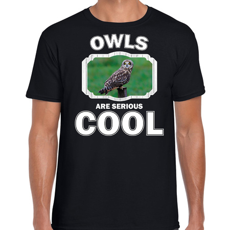 Animal short eared owls are cool t-shirt black for men