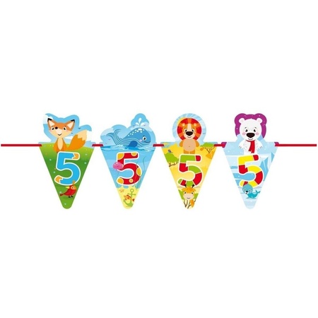 Animal party flagline 5 years 6 meter