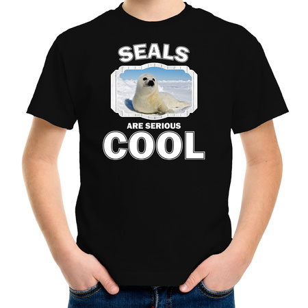 Animal seals are cool t-shirt black for children