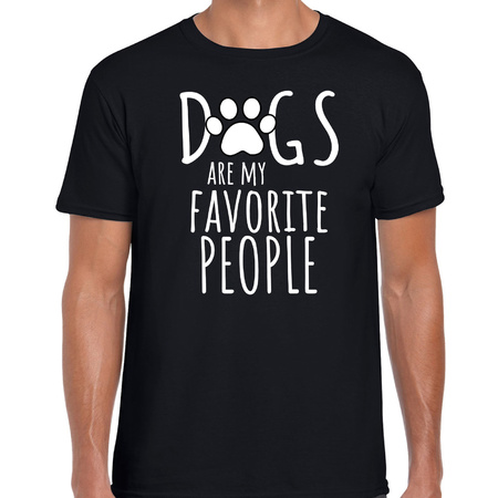 Dogs are my favourite people / Honden zijn mijn favoriete mensen t-shirt zwart voor heren
