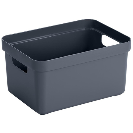 Darkblue home boxes storage box 13 liters plastic with transparent lid