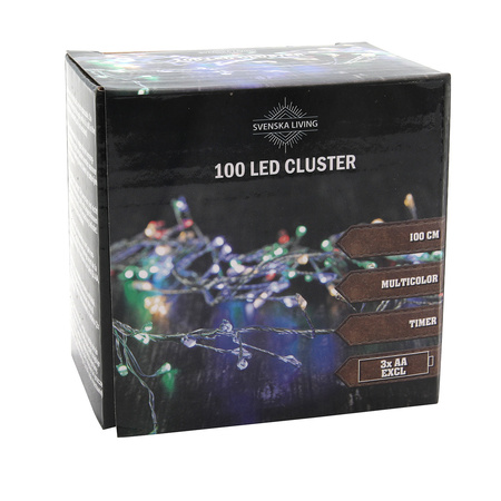Christmas lights Led wire with timer 100 lights multi color 100 cm