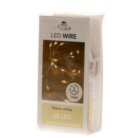Christmas lights Led wire with timer 20 lights warm white 100 cm