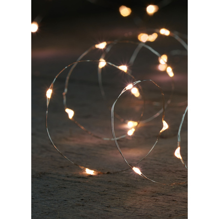 Christmas lights Led wire silver with 20 warm white lights 100 cm