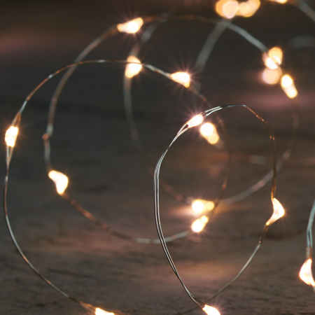 Christmas lights Led wire silver with 40 warm white lights 200 cm
