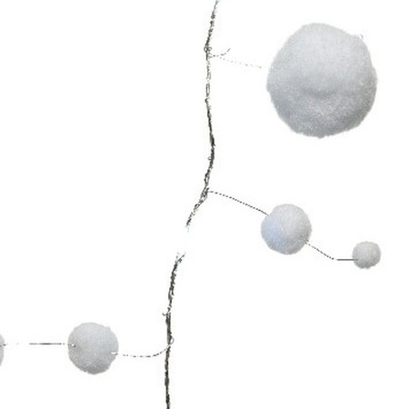 Draadverlichting zilverdraad met 20 sneeuwballen lampjes 190 cm