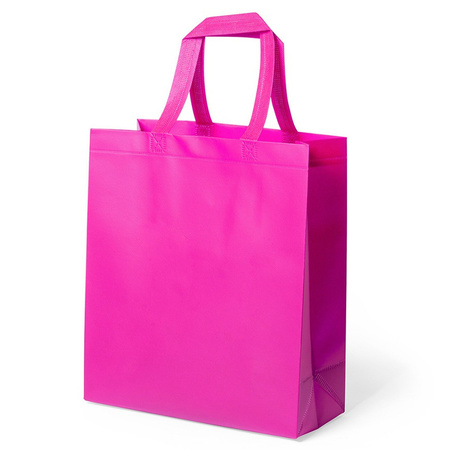 Draagtas/schoudertas/boodschappentas in de kleur fuchsia roze 35 x 40 x 15 cm