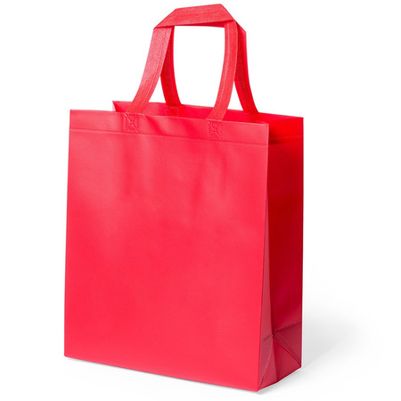 Draagtas/schoudertas/boodschappentas in de kleur rood 35 x 40 x 15 cm