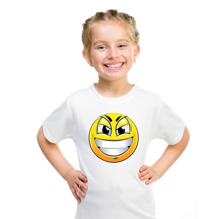 Emoticon t-shirt naughty white children