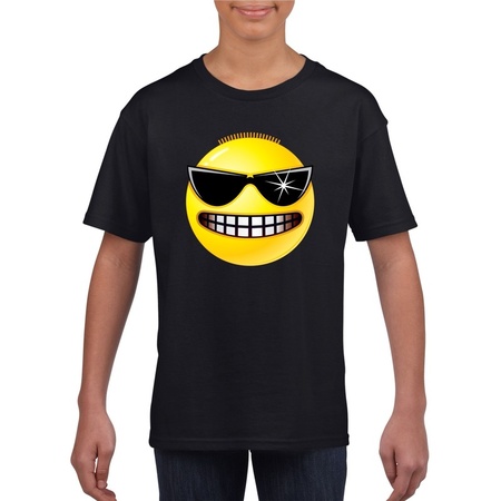 Emoticon t-shirt cool black children