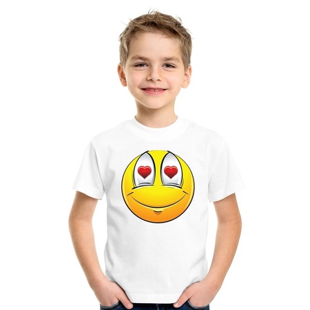 Emoticon t-shirt verliefd wit kinderen
