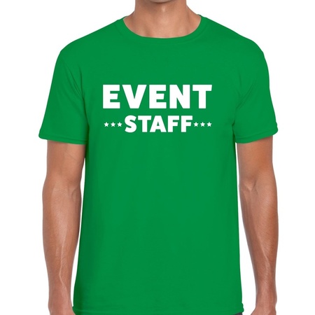 Event staff / personeel tekst t-shirt groen heren