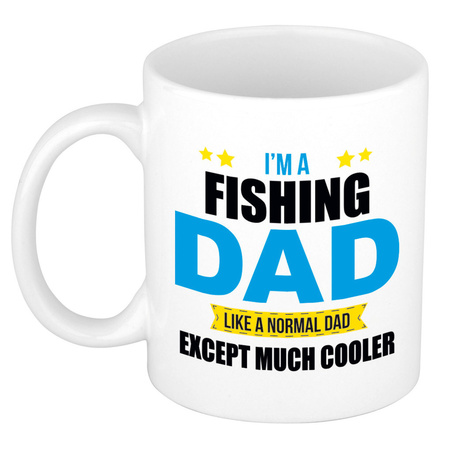 Fishing dad gift mug white 300 ml