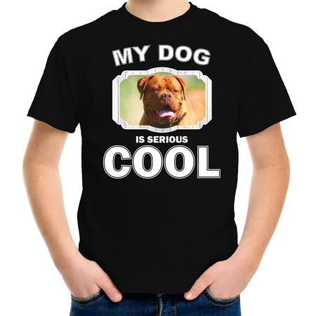 Franse mastiff honden t-shirt my dog is serious cool zwart voor kinderen