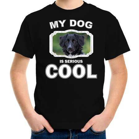 Friese stabij honden t-shirt my dog is serious cool zwart voor kinderen