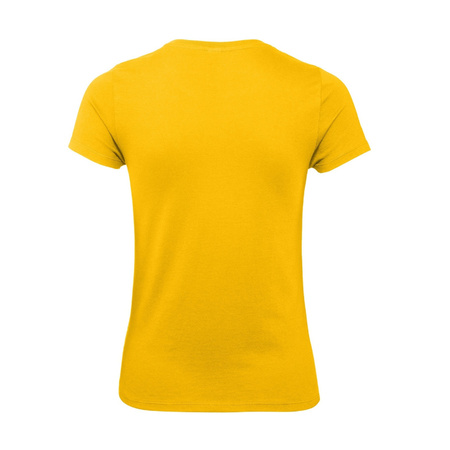 Geel basic t-shirt met ronde hals voor dames van katoen