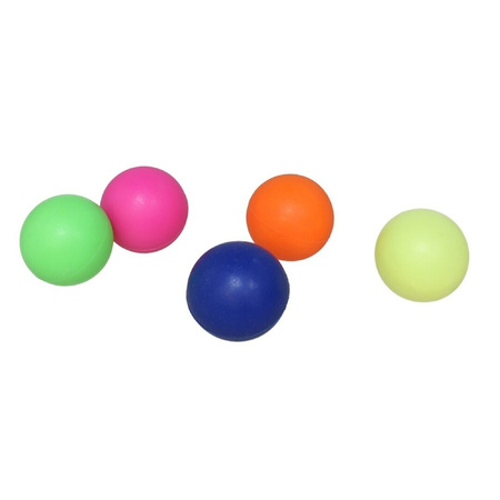 Beachball set white/blue - wood - 6x multi color balls - rubber - beach ball play set