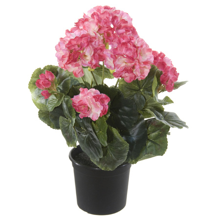Artificial flowers in pot pink/creme H35 cm