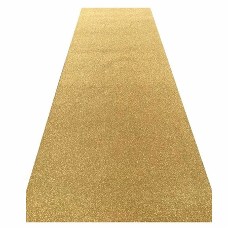 Gouden glitter loper 5 meter lang 1 meter breed 3mm dik