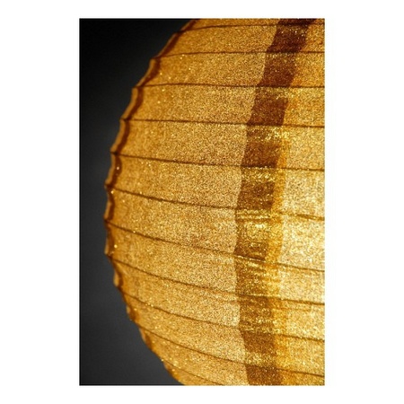 Gouden lampion met glitters 25 cm