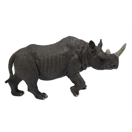 Grey plastic rhino 12 cm