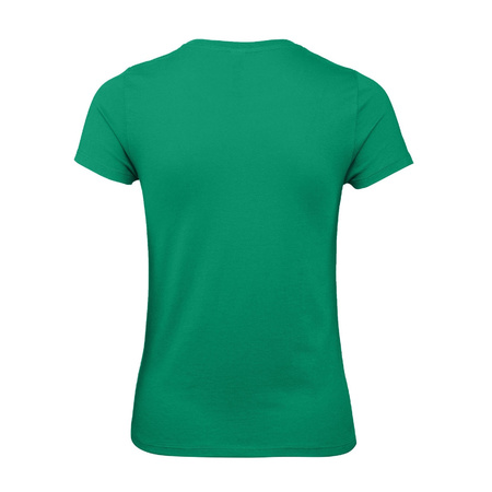 Groen basic t-shirt met ronde hals voor dames van katoen