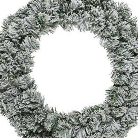 Green/white Christmas wreath 40 cm Imperial with snow
