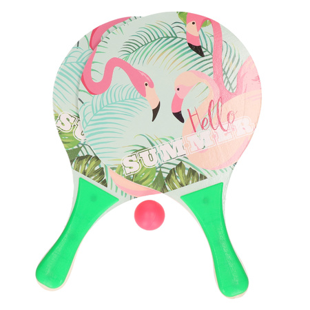 Green beachball set with flamingoprint outdoor toys