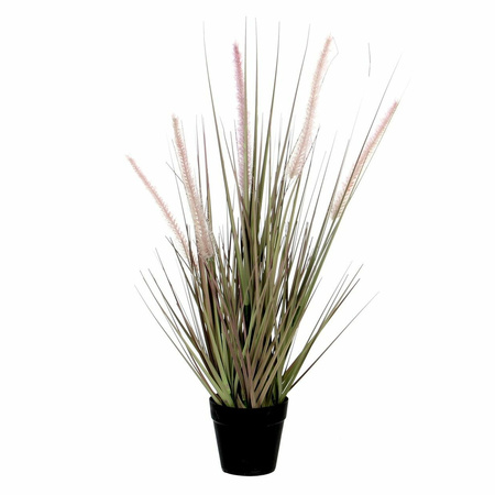 Green Dogtail/grass flowers artificial plant 53 cm in pot