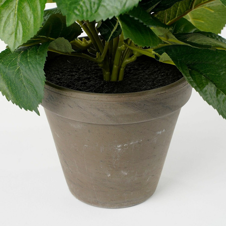 Groene/paarse Hortensia kunstplant 45 cm in pot