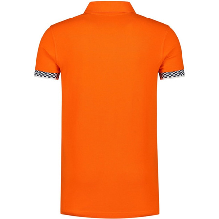 Grote maten oranje polo shirt racing/Formule 1 voor heren