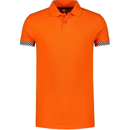 Big sizes orange polo shirt racing/Formula 1 for men