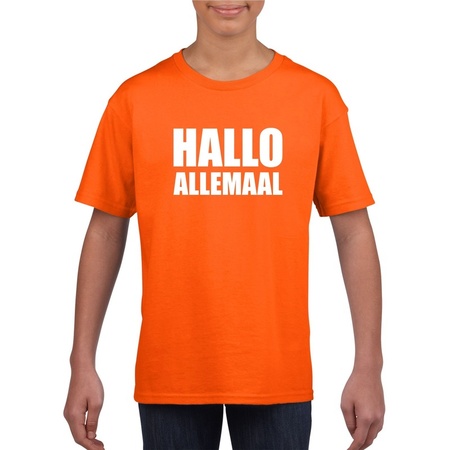 Hallo allemaal t-shirt orange for children