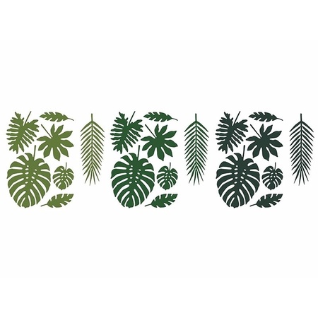 Paper decoration tropical Hawaii palm leaves 21 pieces