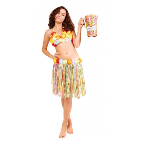 Hawaii thema carnaval verkleed rokje 45 cm voor volwassenen
