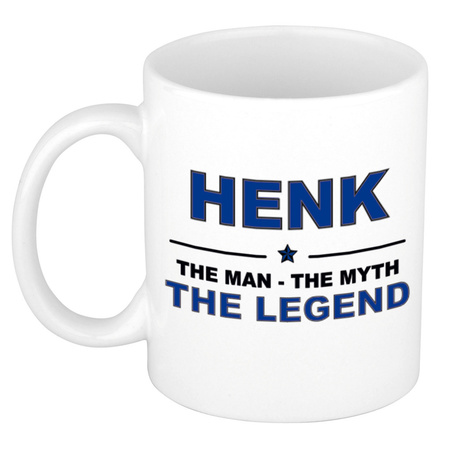 Henk The man, The myth the legend cadeau koffie mok / thee beker 300 ml