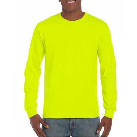 Long Sleeve t-shirt for men fluor yellow