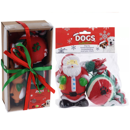Honden speelgoed - set van 9x st speeltjes - kerstcadeau voor huisdieren