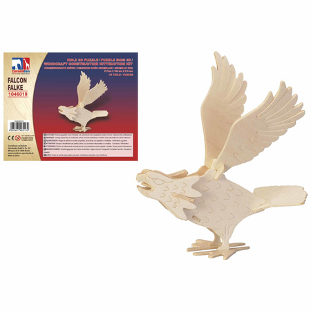 Wooden 3D puzzle falcon bird