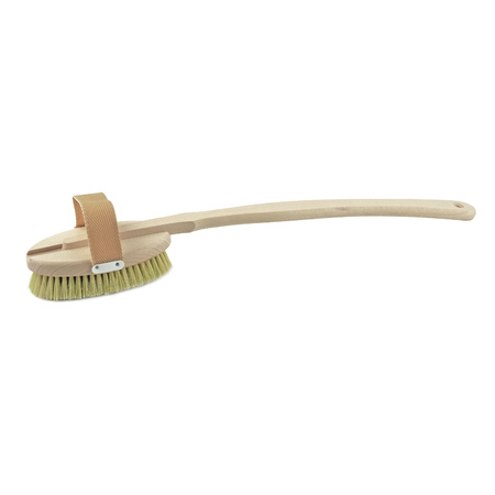 Wooden bath/massage/wellness brush with removable stick 43,5 cm