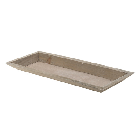 Candle charger plate/platter wood 39 x 15 cm natural wash