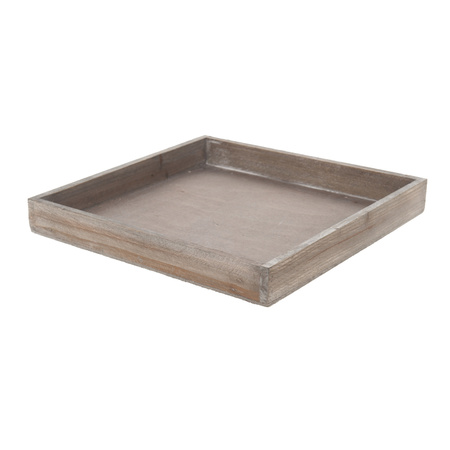 Candle charger plate/platter wood 30 x 30 cm natural wash