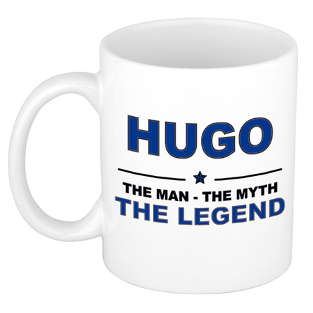 Hugo The man, The myth the legend cadeau koffie mok / thee beker 300 ml