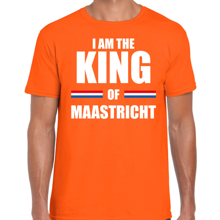 I am the King of Maastricht Koningsdag t-shirt oranje voor heren
