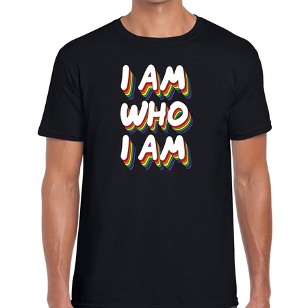 I am who i am gaypride t-shirt black men