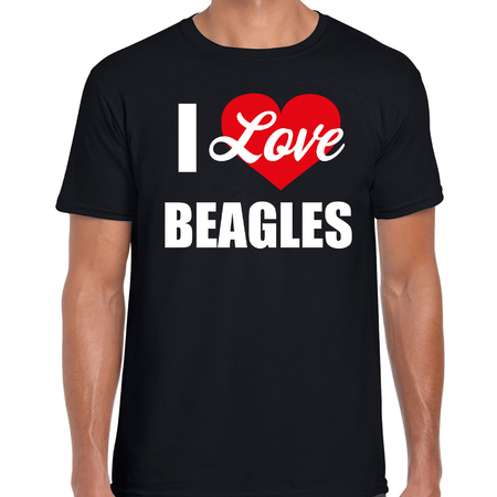 I love Beagles dog t-shirt black for men