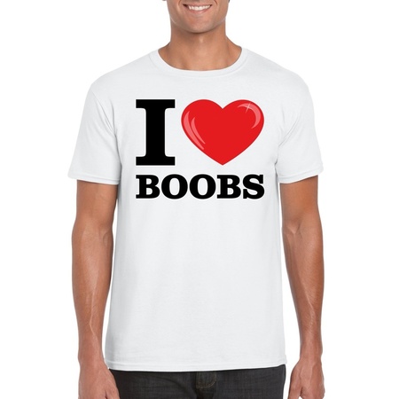 I love boobs t-shirt white men