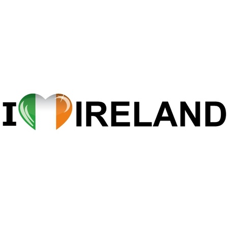 I Love Ireland vlag sticker 19.6 cm
