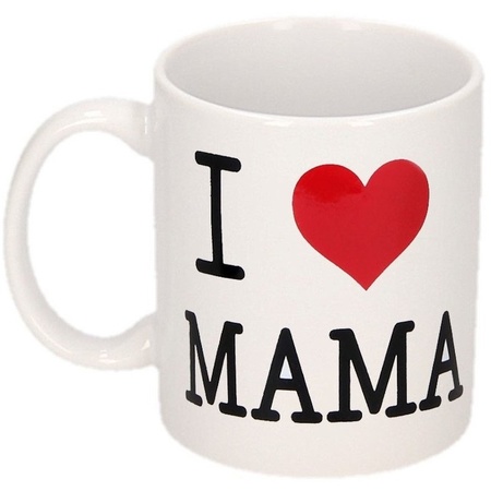 Love papa en mama with heart mug - Gift cup set for Dad and Mom